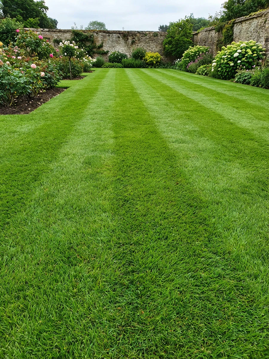 Newly laid lawn