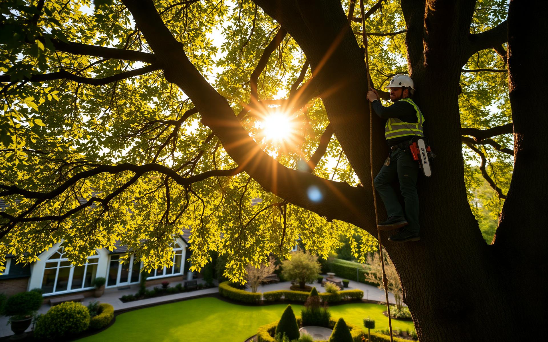 NB Tree & Gardening arborist working in an English garden